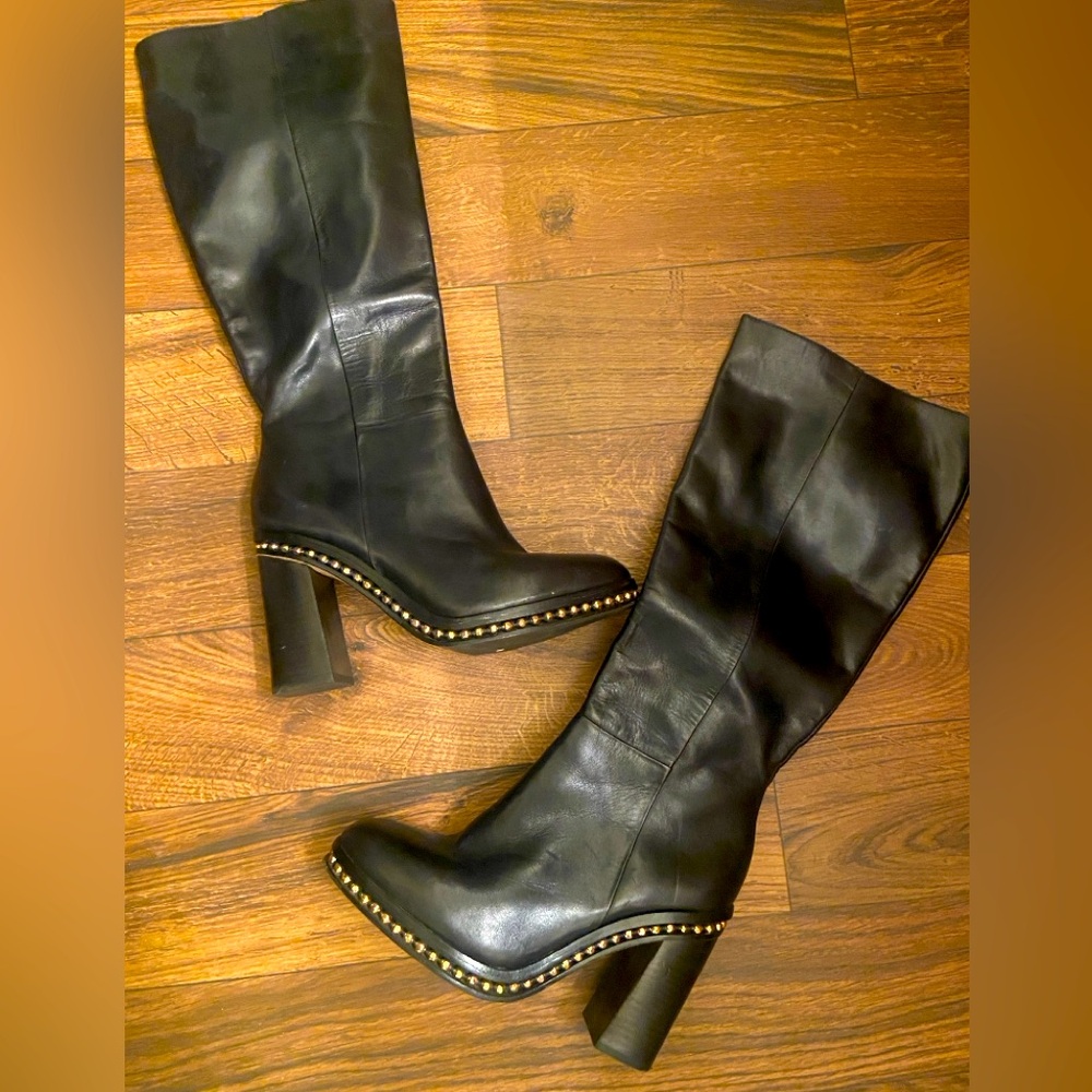 SOLD Coach Justina tall black leather boots